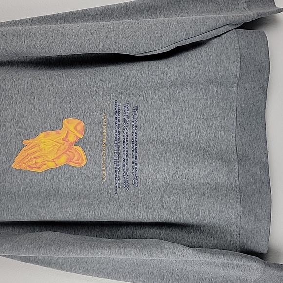 Brooklyn Cloth Gray w/ Orange Graphic Hoodie Christian Religious L - Picture 11 of 14